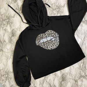 Leopard crop hoodie